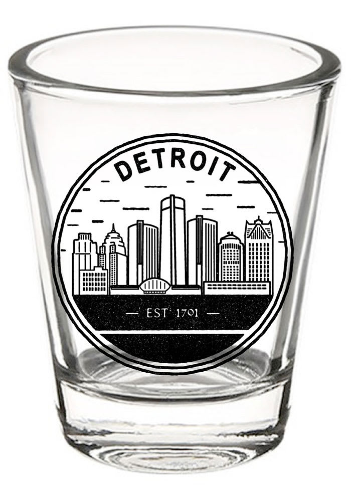 Detroit Circle Skyline 2 oz Shot Glass