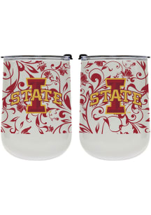Iowa State Cyclones 18oz Floral Curved Stainless Steel Stemless