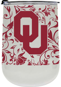 Oklahoma Sooners 18oz Floral Curved Stainless Steel Stemless