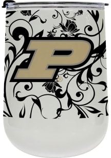 Purdue Boilermakers 18oz Floral Curved Stainless Steel Stemless