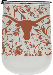Texas Longhorns 18oz Floral Curved Stainless Steel Stemless