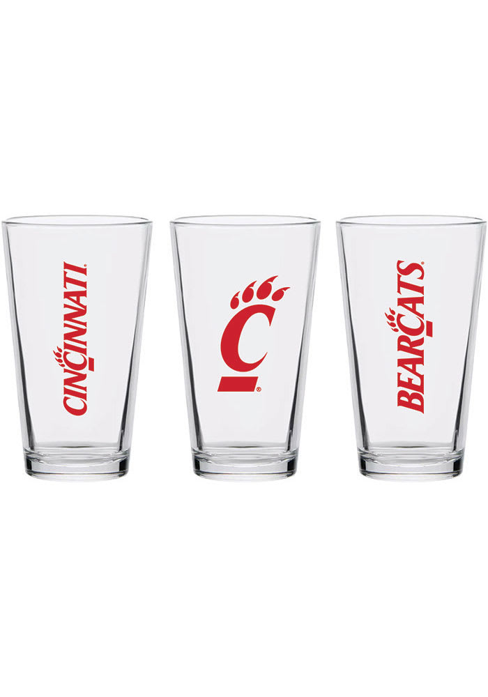 Cincinnati Bearcats 16oz Clear Pint Glass