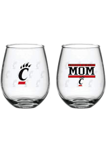Cincinnati Bearcats 15oz Mom Stemless Wine Glass - Red