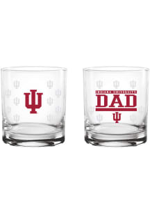 Red Indiana Hoosiers 14oz Dad Rock Glass