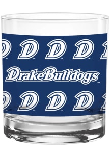Drake Bulldogs 14oz Logo Rock Glass
