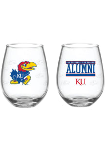Kansas Jayhawks 15 oz Alumni Stemless Wine Glass