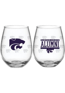 Purple K-State Wildcats 15 oz Alumni Stemless Wine Glass