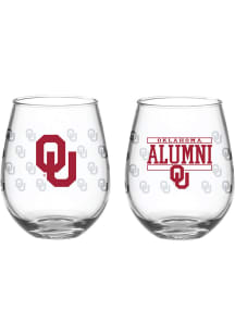 Oklahoma Sooners 15 oz Alumni Stemless Wine Glass