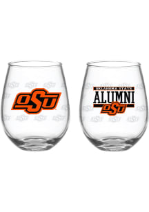 Oklahoma State Cowboys 15 oz Alumni Stemless Wine Glass