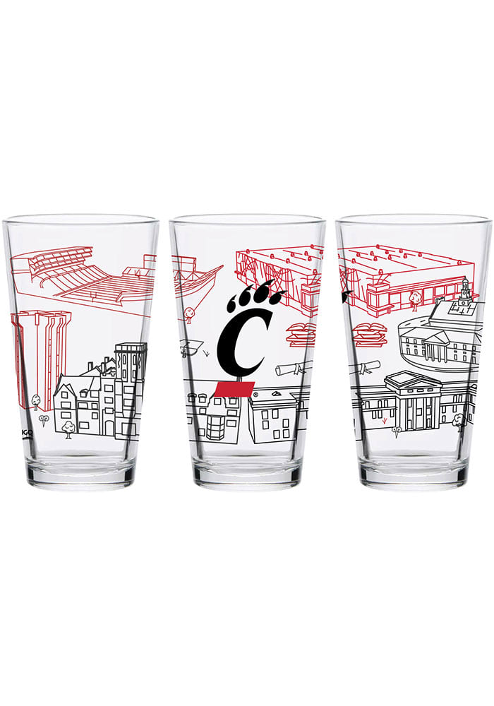 Cincinnati Bearcats 16oz Campus Pint Glass