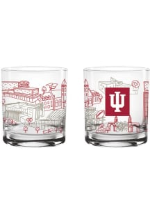 White Indiana Hoosiers 14oz Campus Rock Glass