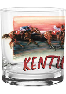 Kentucky Painted Racing Horse 14 oz Rock Glass