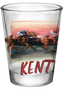 Kentucky Painted Racing Horse 2 oz Shot Glass