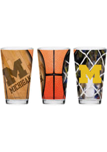 Michigan Wolverines 16oz Basketball Pint Glass