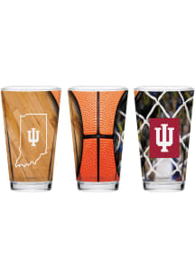 Red Indiana Hoosiers 16oz Basketball Pint Glass