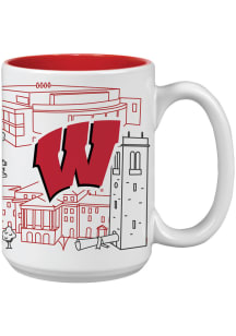 Red Wisconsin Badgers 15oz Campus Design Mug