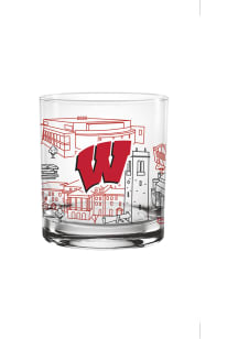 Red Wisconsin Badgers 14oz Campus Rock Glass