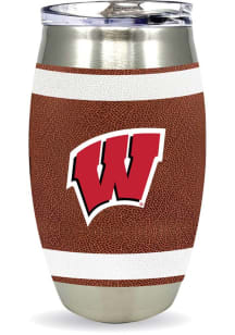 Red Wisconsin Badgers 15oz Football Stainless Steel Tumbler