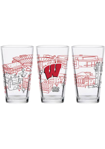 Red Wisconsin Badgers 16oz XD Campus Pint Glass