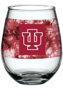 Crimson Indiana Hoosiers 15oz Tie Dye Stemless Wine Glass