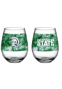 Michigan State Spartans 15oz Tie Dye Stemless Wine Glass