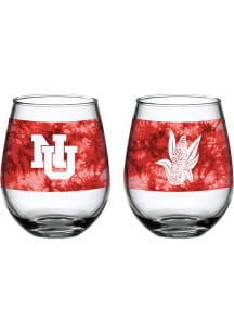Red Nebraska Cornhuskers 15oz Tie Dye Stemless Wine Glass