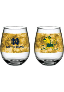 Notre Dame Fighting Irish 15oz Tie Dye Stemless Wine Glass