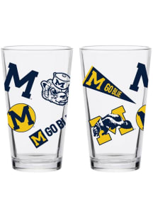 Michigan Wolverines 16oz Medley Pint Glass