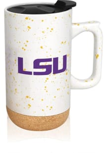 LSU Tigers 18oz Speckled Ceramic Mug - White