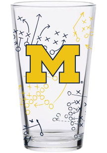 Navy Blue Michigan Wolverines 16oz Playbook Pint Glass