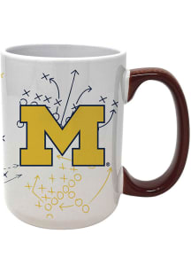 White Michigan Wolverines 15oz Playbook Mug