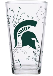 Green Michigan State Spartans 16oz Playbook Pint Glass