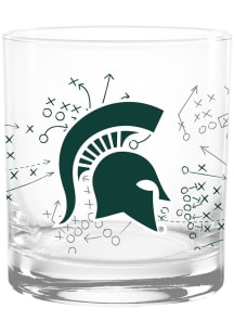 Green Michigan State Spartans 14oz Playbook Rock Glass