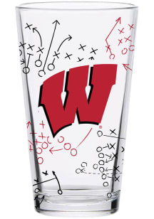 Red Wisconsin Badgers 16oz Playbook Pint Glass