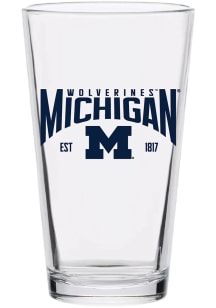 Yellow Michigan Wolverines 16oz Est. Pint Glass