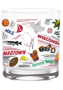 Wisconsin 14oz Local Rock Glass - White