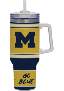 Navy Blue Michigan Wolverines 40oz Full Color Design Stainless Steel Tumbler