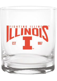 Orange Illinois Fighting Illini 14oz Est. Rock Glass