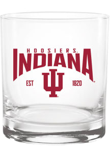 White Indiana Hoosiers 14oz Est. Rock Glass