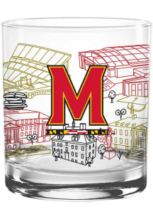 White Maryland Terrapins 14oz Campus Rock Glass