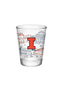 Illinois Fighting Illini Campus Line Art 2oz Shot Glass
