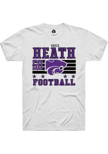 Brock Heath Rally Mens White K-State Wildcats NIL Striped Player T Shirt