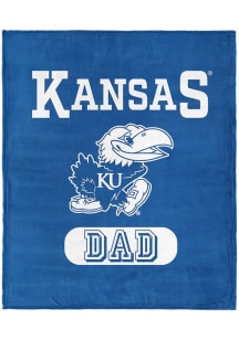 Kansas Jayhawks Dad Silk Touch Fleece Blanket - Blue