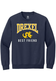Mens Drexel Dragons Navy Blue Summit Sportswear Best Friend Crew Sweatshirt