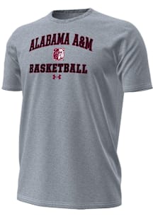 Under Armour Alabama A&M Bulldogs Grey Basketball Performance Short Sleeve T Shirt