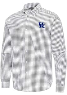 Antigua Kentucky Wildcats Mens Ash Ellis Long Sleeve Dress Shirt