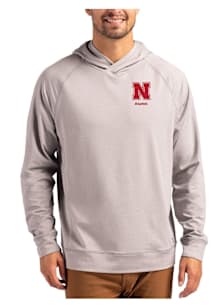 Cutter and Buck Nebraska Cornhuskers Mens Grey Alumni Adapt Knit Hood Long Sleeve Hoodie