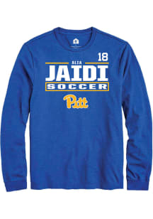 Alia Jaidi Mens Blue Pitt Panthers NIL Stacked Box Long Sleeve Player T Shirt