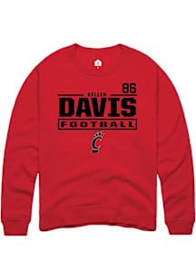 Kellen Davis Cincinnati Bearcats Mens Red Football NIL Stacked Box Player Crew