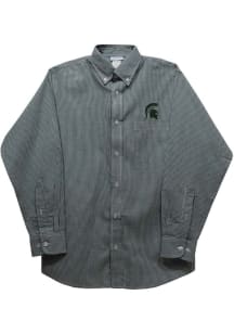 Youth Michigan State Spartans Green Vive La Fete Gingham Long Sleeve Polo